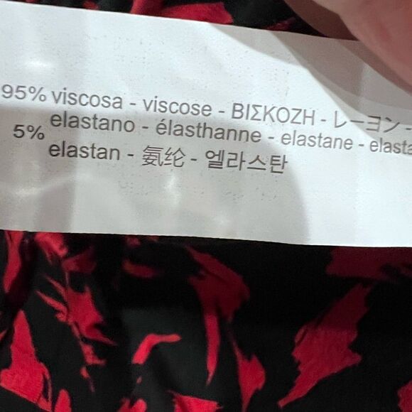 Zara Trafaluc Red Black Peplum Fit & Flare Dress size small - Picture 16 of 16